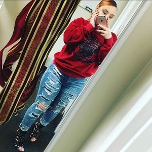 Gianni Versace Medusa embroidered suede